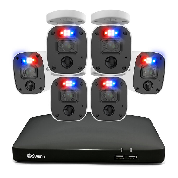 Swann Sistema de Seguridad Enforcer 4K, 8 canales (Luces intermitentes de estilo policial) — Imagen 1 de 4