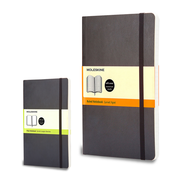 Moleskine libreta clásica bolsillo pasta suave hoja blanca y libreta clásica pasta suave hoja raya — Imagen 1 de 3