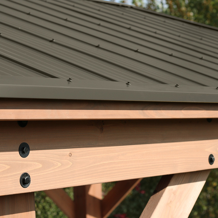 Yardistry Pérgola de Madera con Techo de Aluminio de 3.6m x 4.8m — Imagen 2 de 4