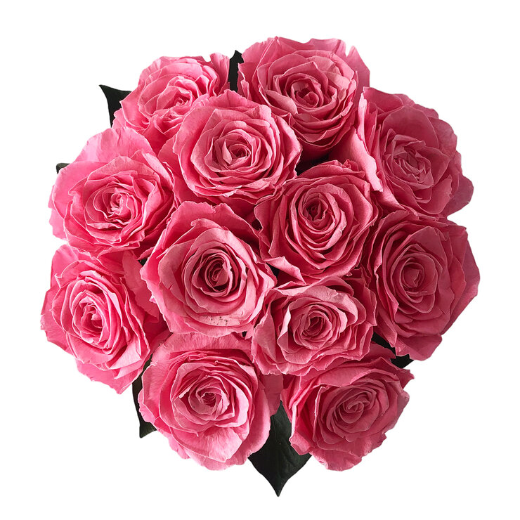 Mina'an Flor Eterna, Arreglo Con 12 Rosas Preservadas Color Rosa, en Caja Blanca, Duración hasta 6 meses — Imagen 3 de 3
