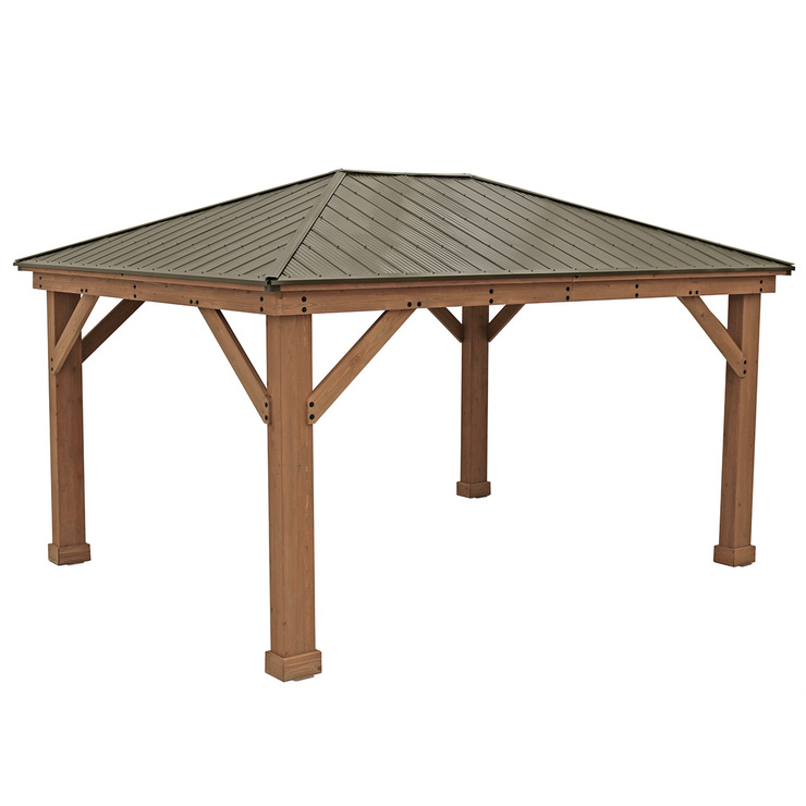 Yardistry Pérgola de Madera con Techo de Aluminio de 3.6m x 4.8m — Imagen 3 de 4