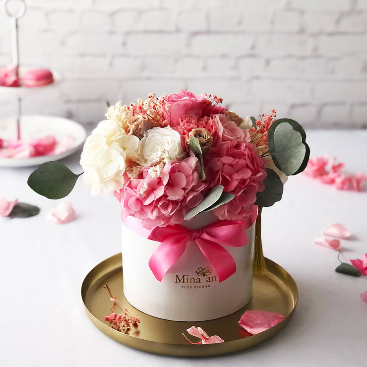 Mina'an Flor Eterna, Bouquet Con Flores Preservadas en Tonos Pastel, Duración hasta 6 meses — Imagen 1 de 3