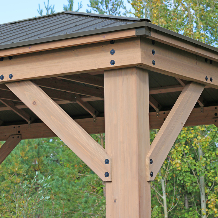 Yardistry Pérgola de Madera con Techo de Aluminio de 3.6m x 4.8m — Imagen 4 de 4
