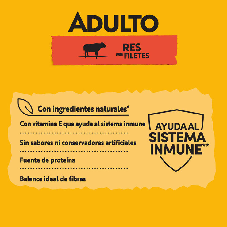 Pedigree Alimento Para Perros Adultos Razas Pequeñas, Sabor Res 100 gr, Paquete De 24 Sobres — Imagen 2 de 4