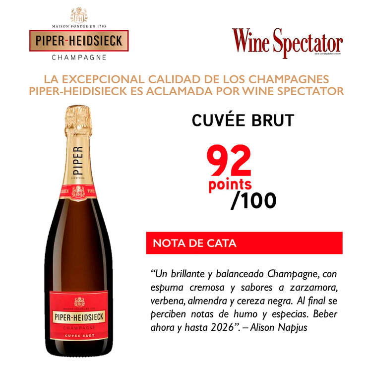 Champagne Piper-Heidsieck Cuvée Brut 750ml — Imagen 4 de 4