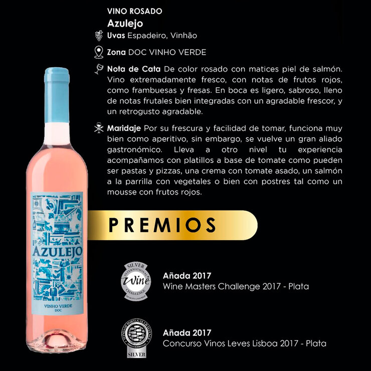Vino Rosado Azulejo DOC Vino Verde 750ml — Imagen 3 de 3
