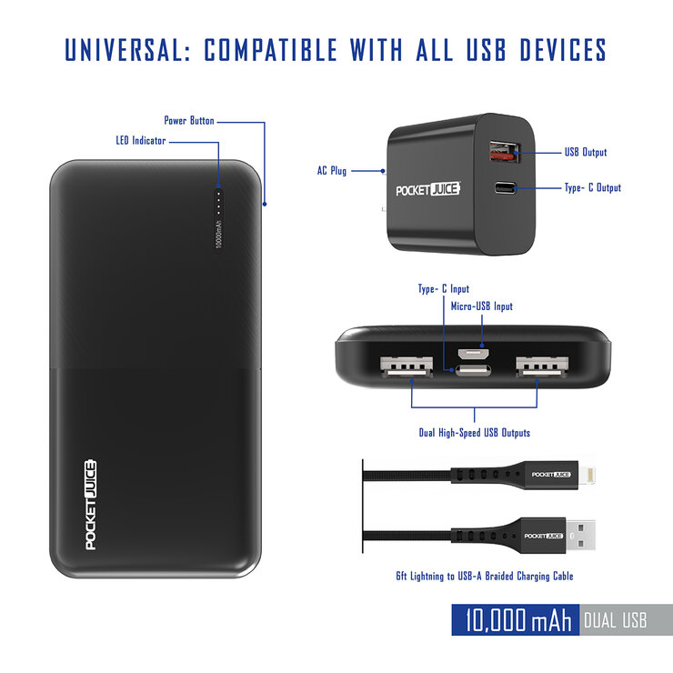 Pocket Juice™, Batería Compacta Portátil para Dispositivos Apple y Android — Imagen 3 de 3