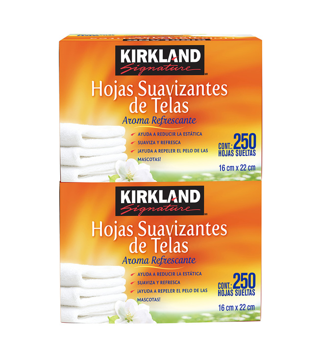 Kirkland Signature Hojas Suavizantes de Telas 500 pzas