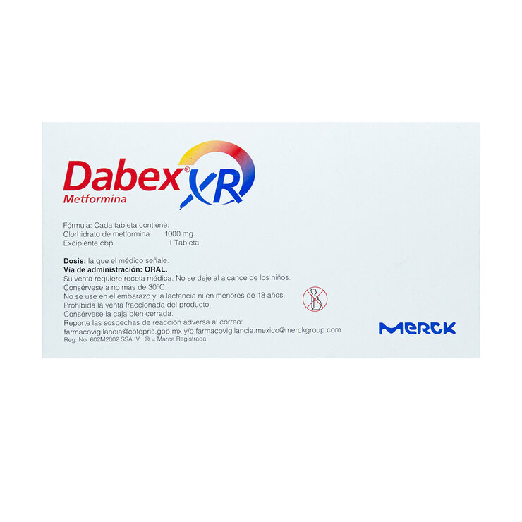 Dabex XR 1000 mg. 30 Tabletas Liberación Prolongada — Imagen 3 de 3
