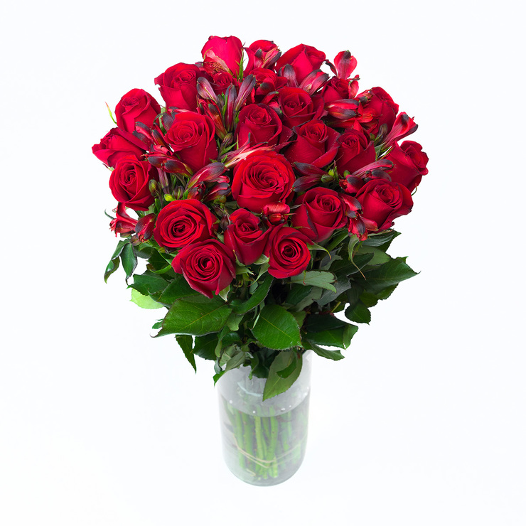 Chiltepec, Bouquet de Rosas y Alstromelias Rojas — Imagen 2 de 3