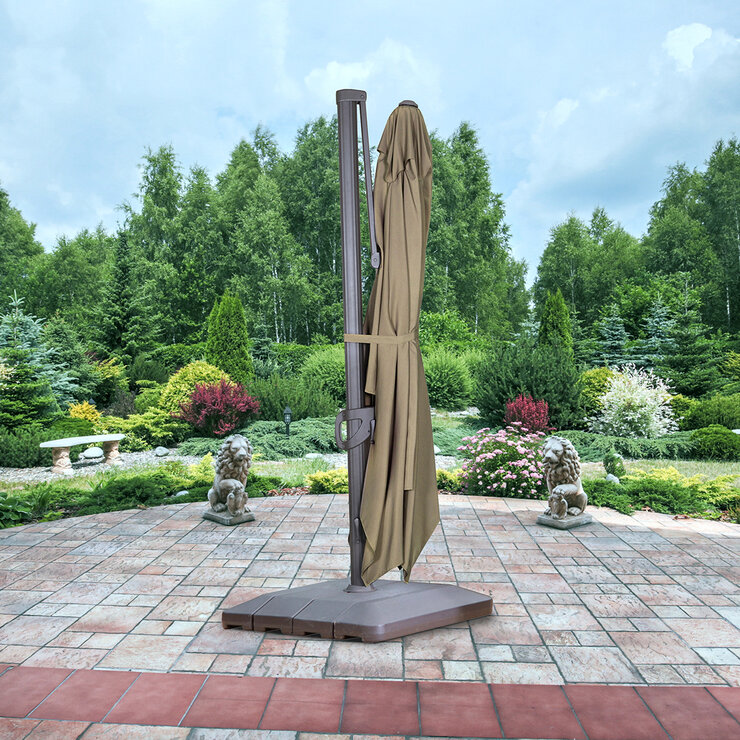 Seasons Sentry, Sombrilla De 3.05 m x 3.98 m De Gran Tamaño Voladizo Con Base — Imagen 2 de 4