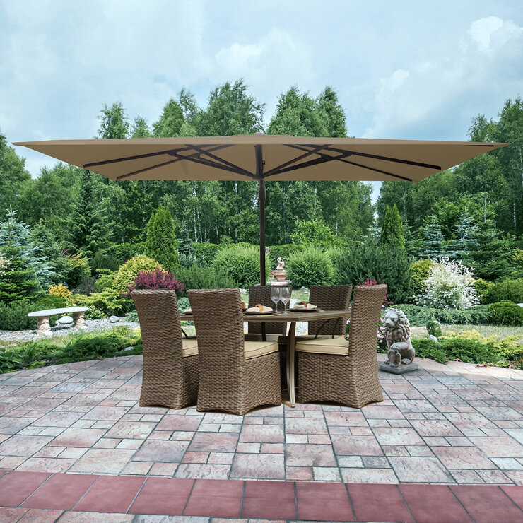 Seasons Sentry, Sombrilla De 3.05 m x 3.98 m De Gran Tamaño Voladizo Con Base — Imagen 1 de 4