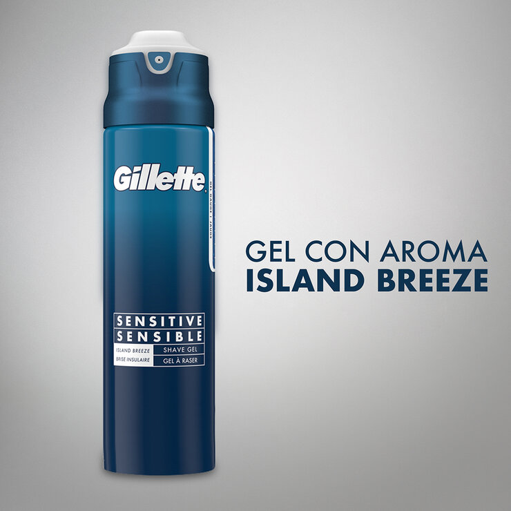 Gillette Island Breeze Sensitive Gel para Afeitar 3 pzas de 170 g — Imagen 3 de 4