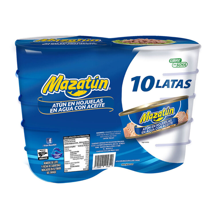 Mazatún Atún en Aceite sin soya 10 pzas de 130 g — Imagen 3 de 3