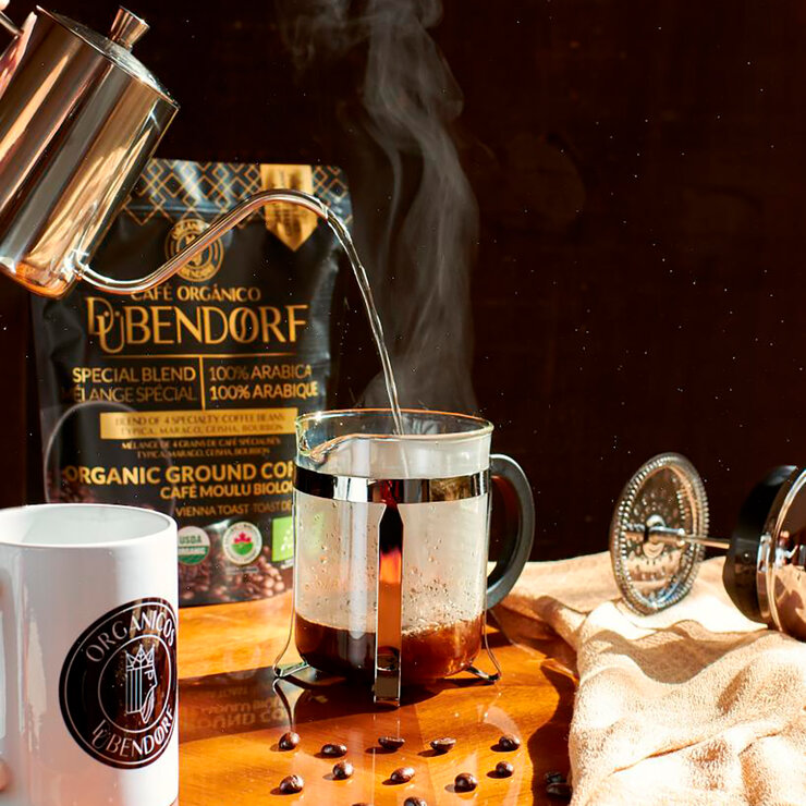 Dubendorf Café Orgánico Molido Tostado Oscuro 100% Arábica Mezcla de 4 granos de Especialidad 2 pzas de 454 g — Imagen 2 de 4