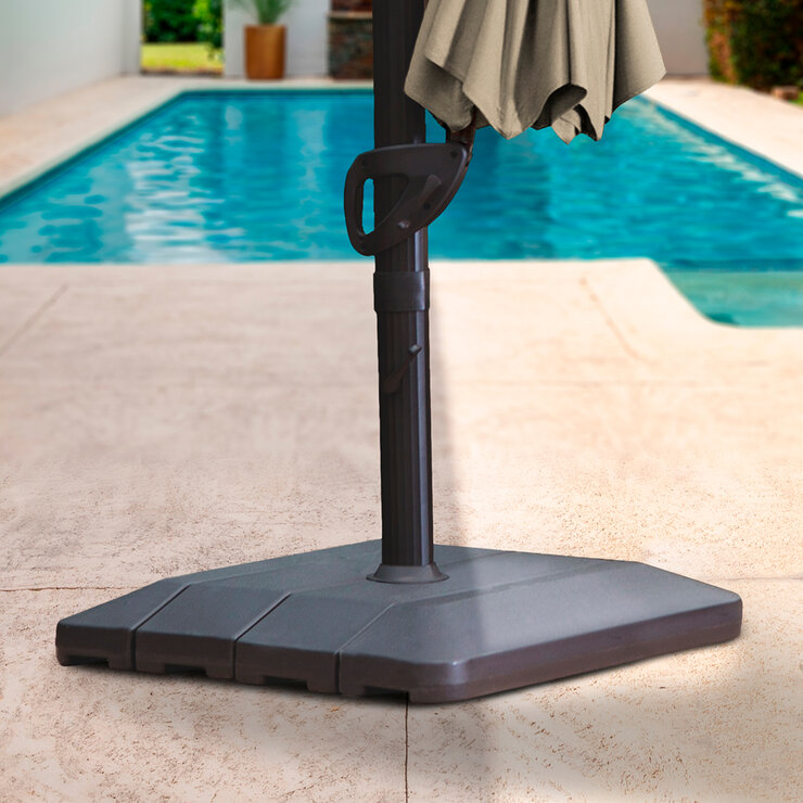 Seasons Sentry, Sombrilla Cuadrada Voladiza Gris de 3.04 m con Base — Imagen 4 de 4