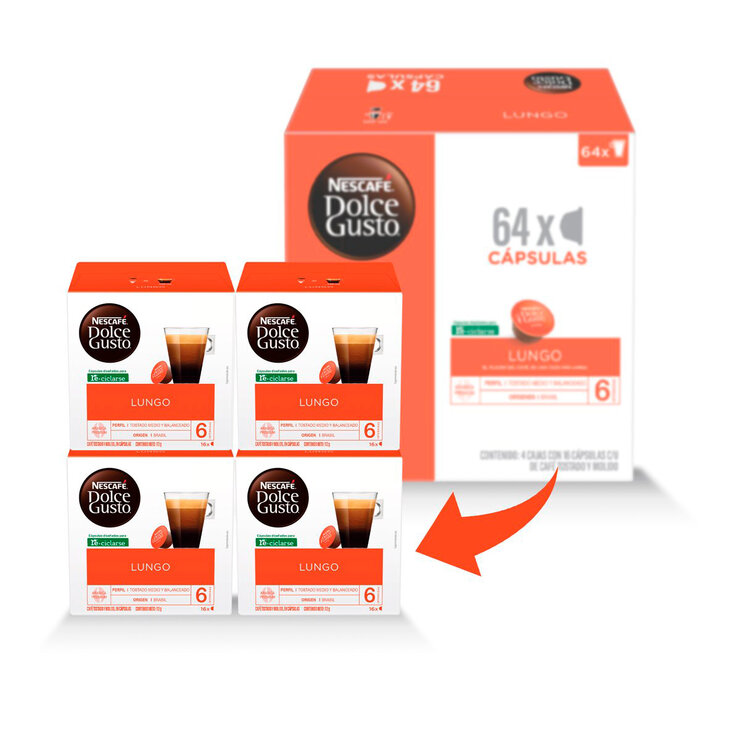 Nescafé Dolce Gusto, 64 cápsulas , sabor Lungo — Imagen 3 de 4