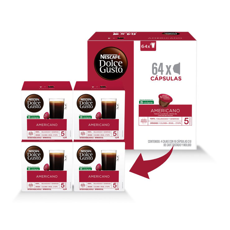 Nescafé Dolce Gusto, 64 cápsulas sabor Americano — Imagen 2 de 4