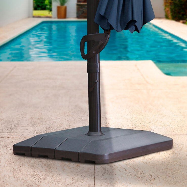 Seasons Sentry, Sombrilla Cuadrada Voladiza Azul de 3.04 m con Base — Imagen 3 de 4