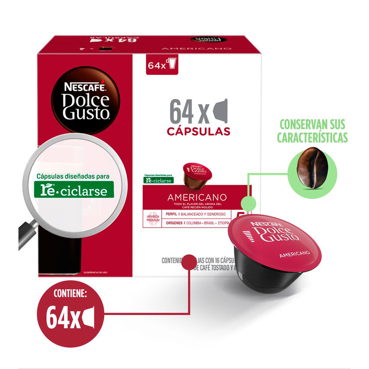 Nescafé Dolce Gusto, 64 cápsulas sabor Americano — Imagen 4 de 4