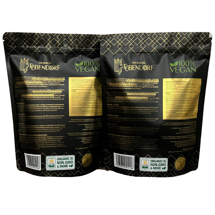 Dubendorf Café Orgánico Molido Tostado Oscuro 100% Arábica Mezcla de 4 granos de Especialidad 2 pzas de 454 g — Imagen 3 de 4