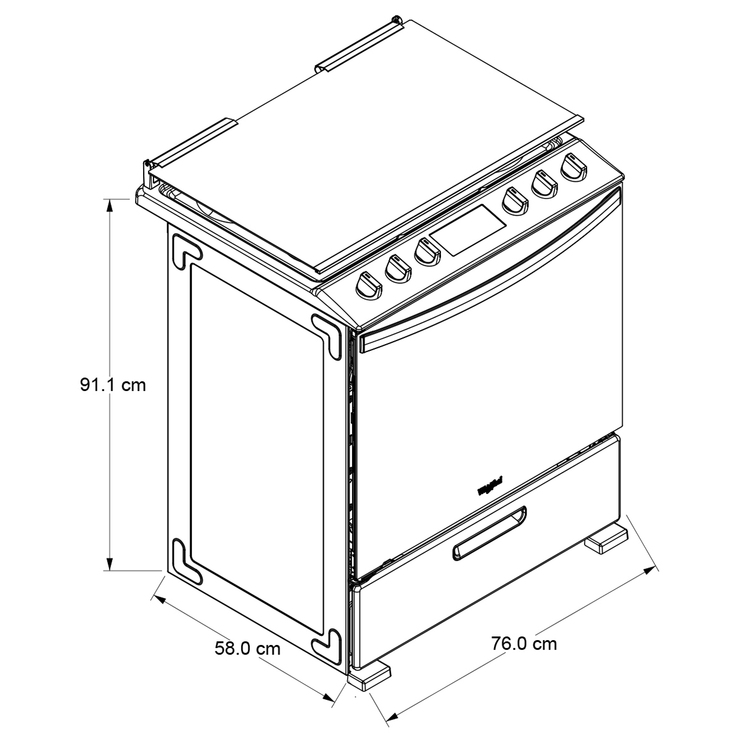 Estufa 30" al piso Whirlpool — Imagen 3 de 4