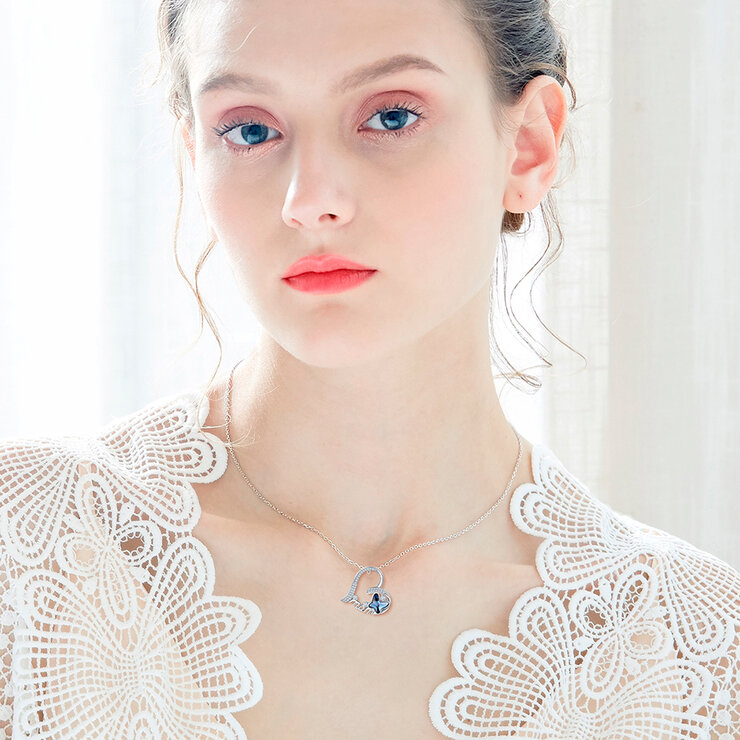 Mayfer, Collar con Cristal Austríaco con Dije con Palabra Mom y Figura Mariposa — Imagen 4 de 4