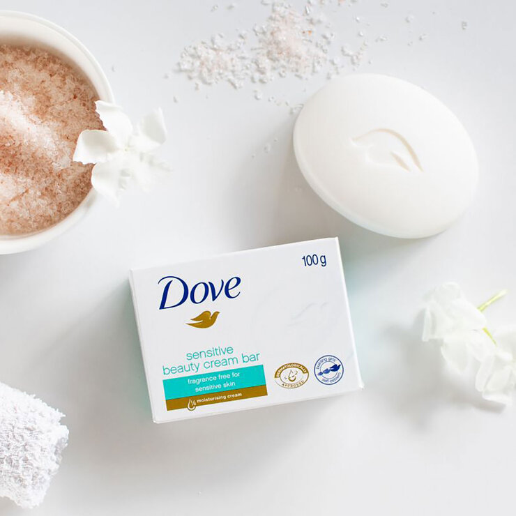 Dove Sensitive Jabón Corporal en Barra 16 pzas — Imagen 2 de 2