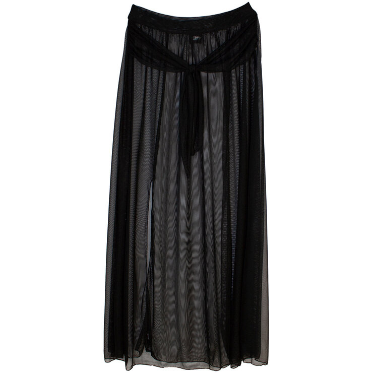 Cusma, Salida de Playa, Falda Larga, Color Negro, Varias Tallas