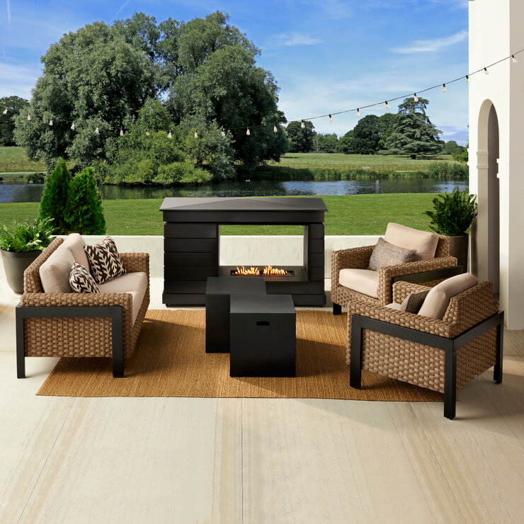 Agio, Highcliff Sala para jardin con chimenea de 6 Piezas — Imagen 1 de 4