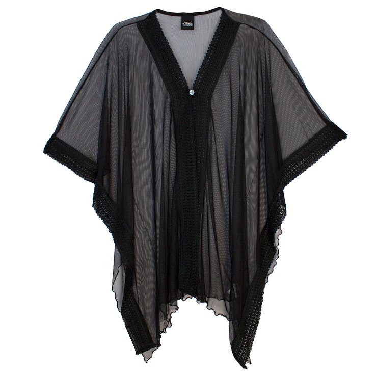 Cusma Salida de Playa, Vestido Corto, Color Negro — Imagen 2 de 2