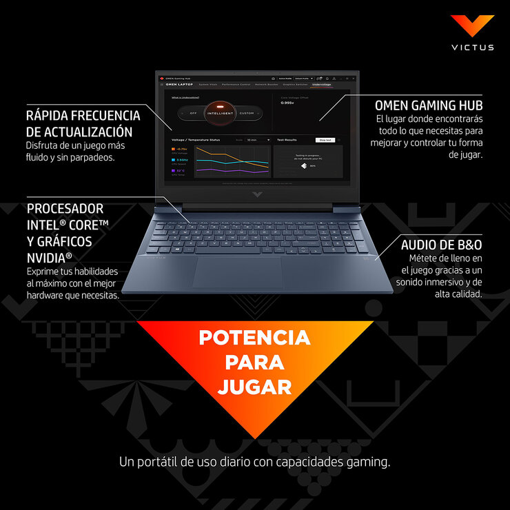 HP Vicus Gaming Laptop 16.1"  Intel® Core™ i5-11400H 16GB 512GB SSD, Tarjeta Gráfica NVIDIA® GeForce GTX 1650, FHD — Imagen 4 de 4
