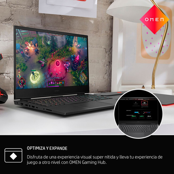 Laptop Gaming OMEN 16-c0502la, AMD Ryzen 7, 8 GB, GPU NVIDIA® GeForce RTX™ 3050 para laptop (GDDR6 de 4 GB dedicada), 512 GB SSD, 16.1, FHD, Windows 11 Home — Imagen 4 de 4