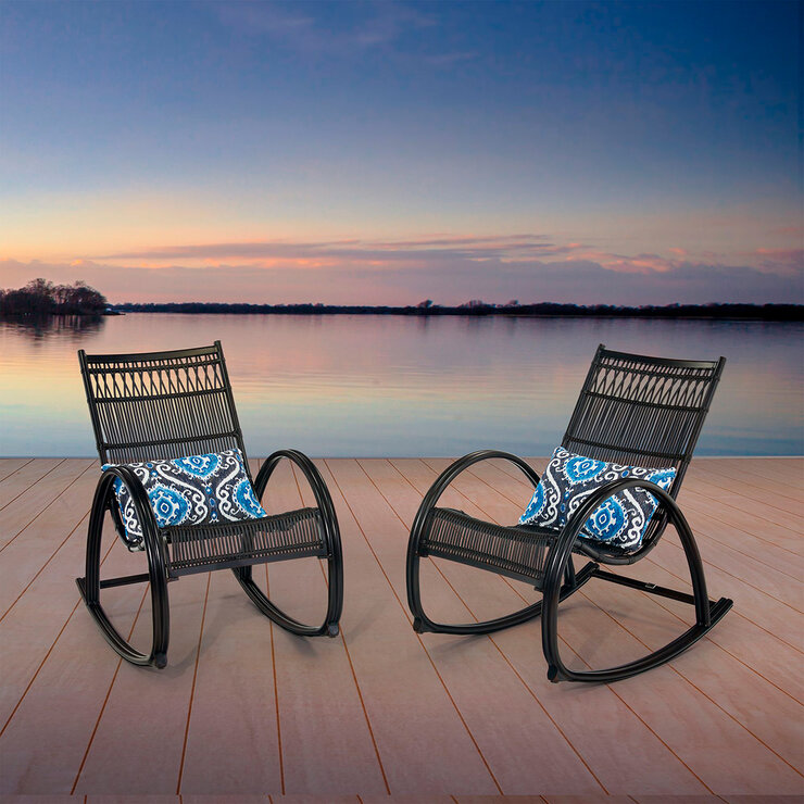 Agio Sunset Juego de Sillas Mecedoras Tejidas de 2 piezas — Imagen 1 de 3