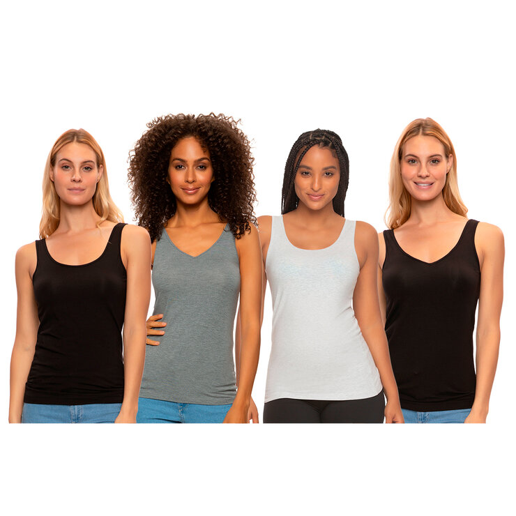 Jezebel Playera con cuello reversible para Dama 4 piezas Varias Tallas y Colores — Imagen 1 de 2