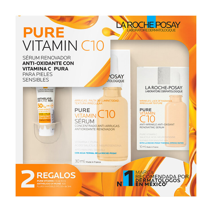 Kit Serum Pure Vitamin C10 30ml + 10ml +Anthelios UV Mune FPS 50+ 3ml  — Imagen 2 de 3