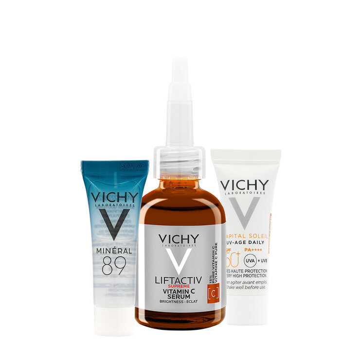 Kit Anti-Oxidante, Liftactiv Supreme  Vitamin C 20ml + Serum Mineral 89 3ml + Capital Soleil FPS 50+ 3ml — Imagen 4 de 4