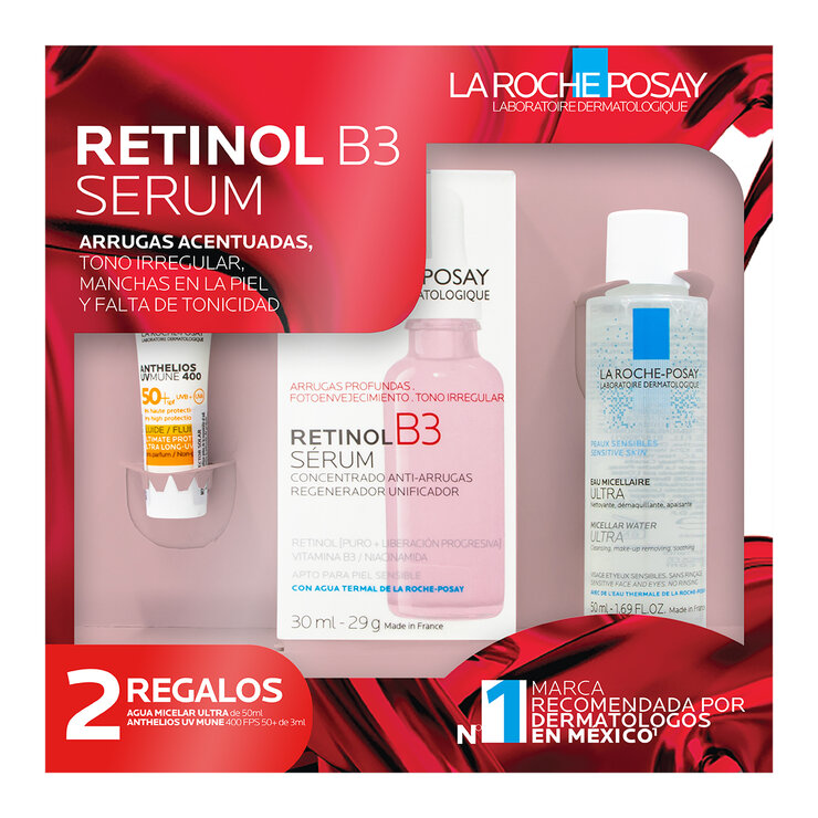Kit Retinol B3 Serum 30ml + Effaclar Agua Micelar 50ml + Anthelios Age Correct FPS 50+ 3ml  — Imagen 3 de 4
