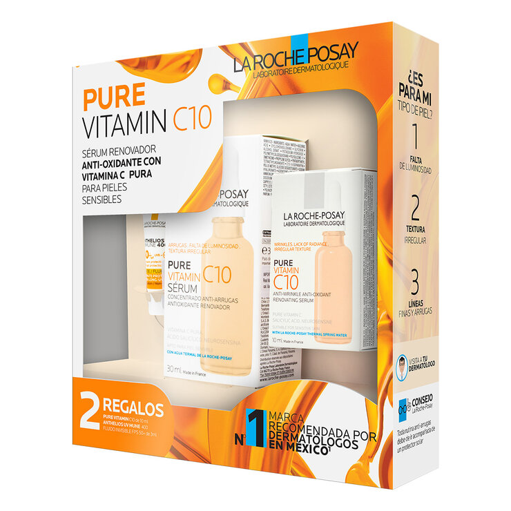Kit Serum Pure Vitamin C10 30ml + 10ml +Anthelios UV Mune FPS 50+ 3ml  — Imagen 3 de 3