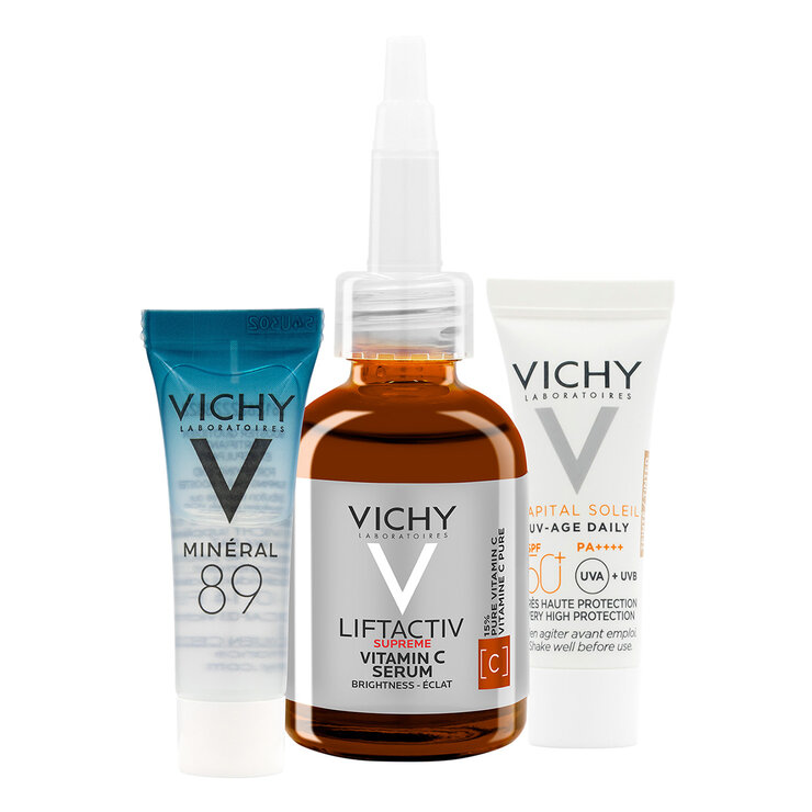 Kit Anti-Oxidante, Liftactiv Supreme  Vitamin C 20ml + Serum Mineral 89 3ml + Capital Soleil FPS 50+ 3ml — Imagen 1 de 4