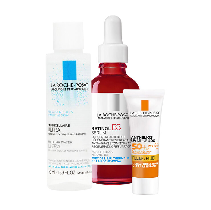 Kit Retinol B3 Serum 30ml + Effaclar Agua Micelar 50ml + Anthelios Age Correct FPS 50+ 3ml  — Imagen 1 de 4