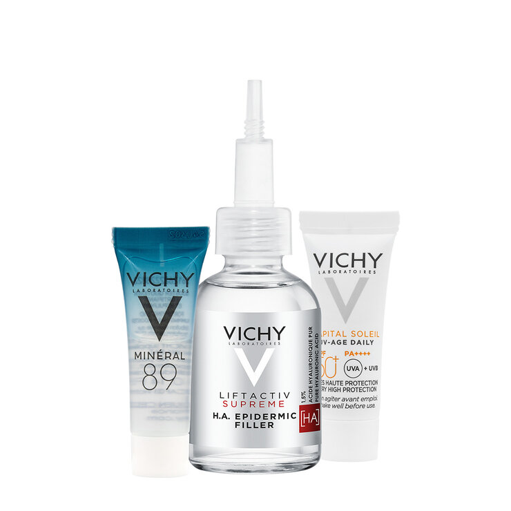 Kit Anti-Arrugas, Liftactiv Supreme H.A. Epidermic Filler 30ml + Suero Mineral 89 3ml + Capital Soleil UV - Age Daily FPS50+ 3ml — Imagen 4 de 4