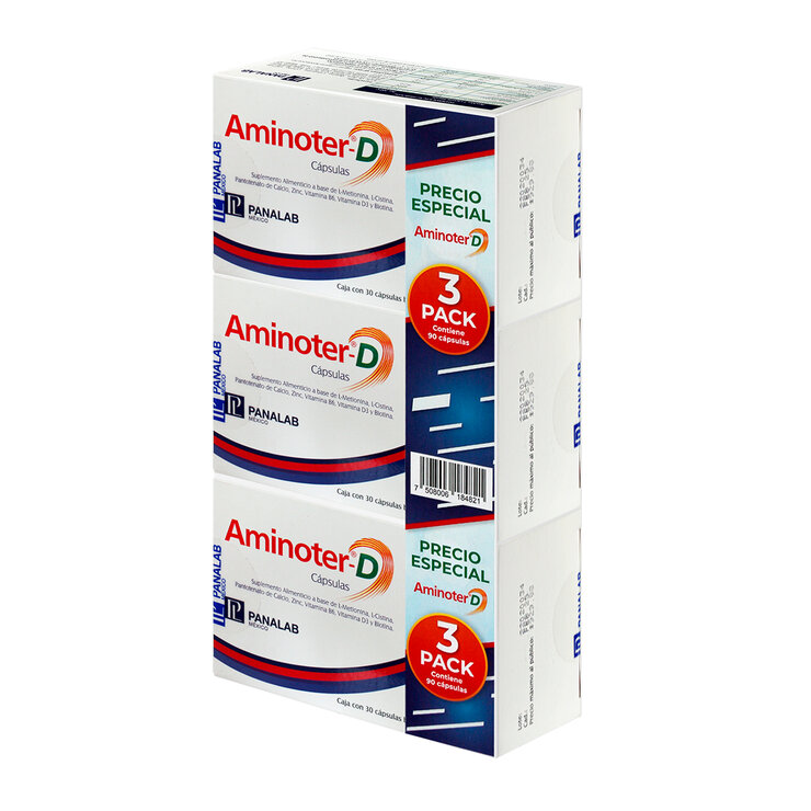 Tripack Aminoter D con 3 Cajas 90 Cápsulas — Imagen 4 de 4