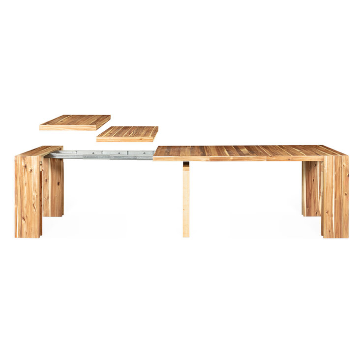 Transformer Table, Set de Comedor Expandible, Capacidad de hasta 12 Personas, 100% Madera, Color Acacia — Imagen 2 de 3
