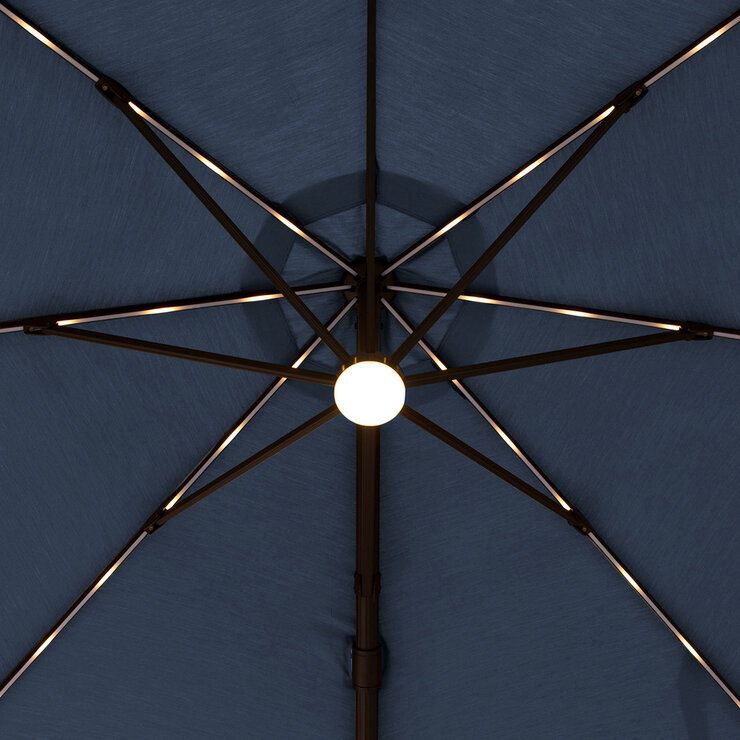 Seasons Sentry, Sombrilla en voladizo de 3.35 m con base y luz LED solar — Imagen 4 de 4