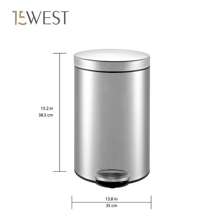 15WEST BOTE DE BASURA 12L CON PEDAL TB109M — Imagen 3 de 4