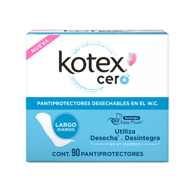 Kotex Cero Pantiprotectores Largos 90 pz — Imagen 1 de 4