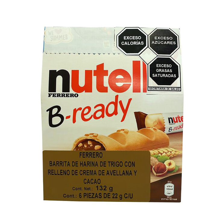 Ferrero Barritas de Trigo Rellenas de Nutella 6 pzas de 22 g — Imagen 1 de 4