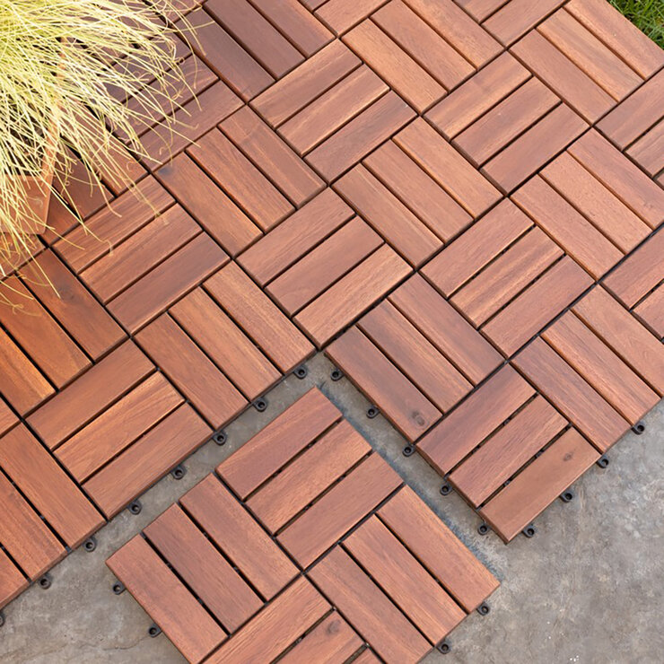 Hanie Design, Piso de Madera para Exterior, Color Café — Imagen 1 de 4