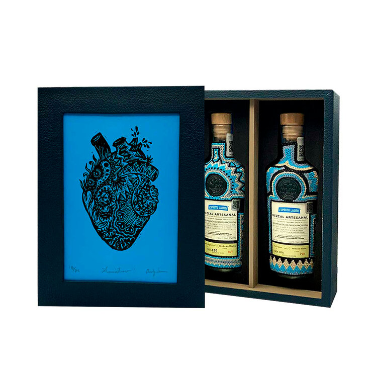 Mezcal Espiritu Lauro Estuche Joven Arte Huichol 2 de 200ml — Imagen 1 de 3